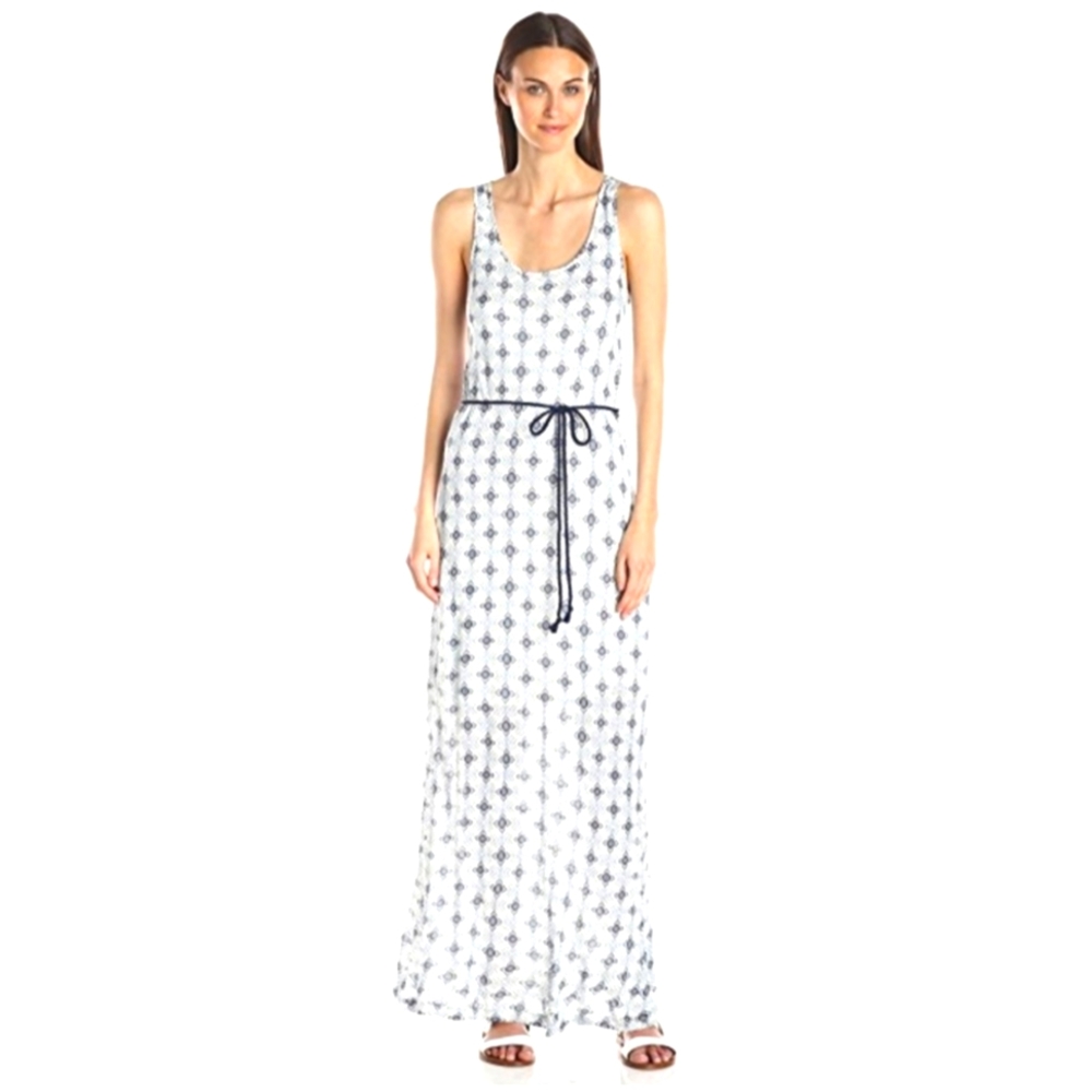 Lucky Brand Maxi Dress Blue White Size Large
